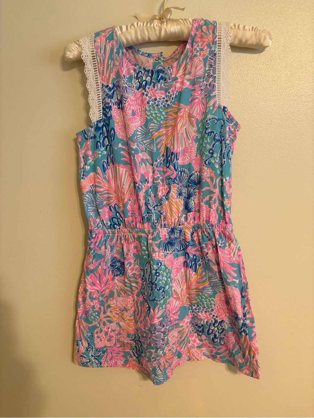 Lilly Pulitzer Girls Blue Pink Green Floral Casual Dress